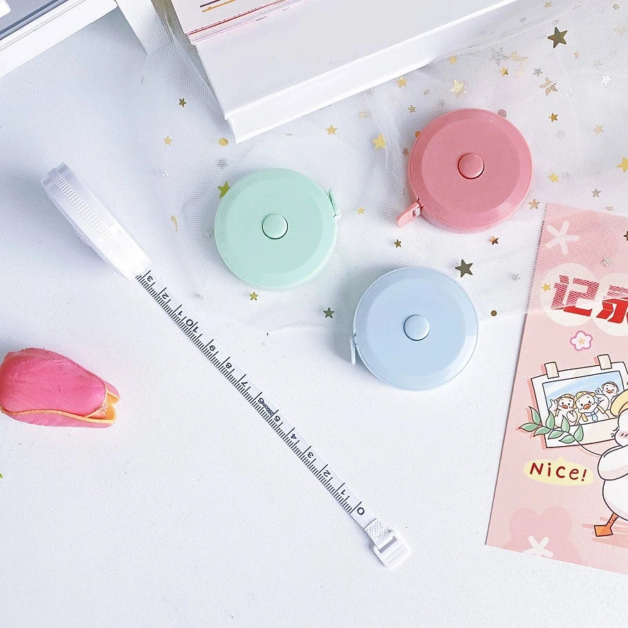 150 CM Portable Cute Mini Soft Tape, Automatic Shrinking Tape Measure, Material Tape Measure, Plastic Tape Measure Qme