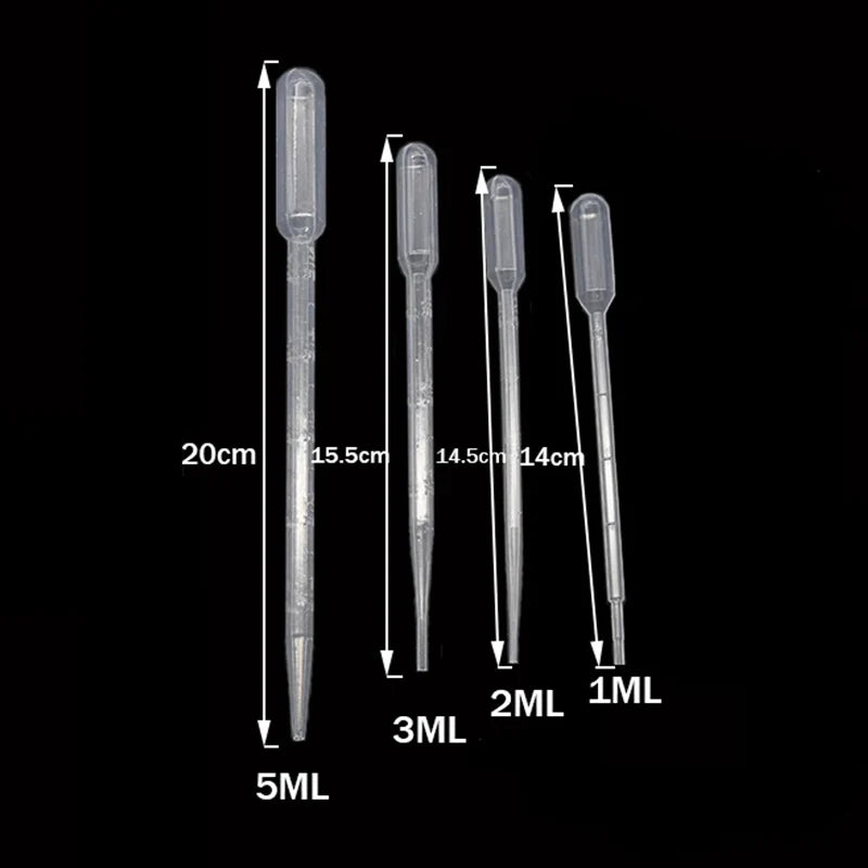 100Pcs/Lot Laboratory Pipette 1ml 2ml 3ml 5ml Plastic Disposable Graduated Container Liquid Dropper Equipment Straw Makeup Tools Qme