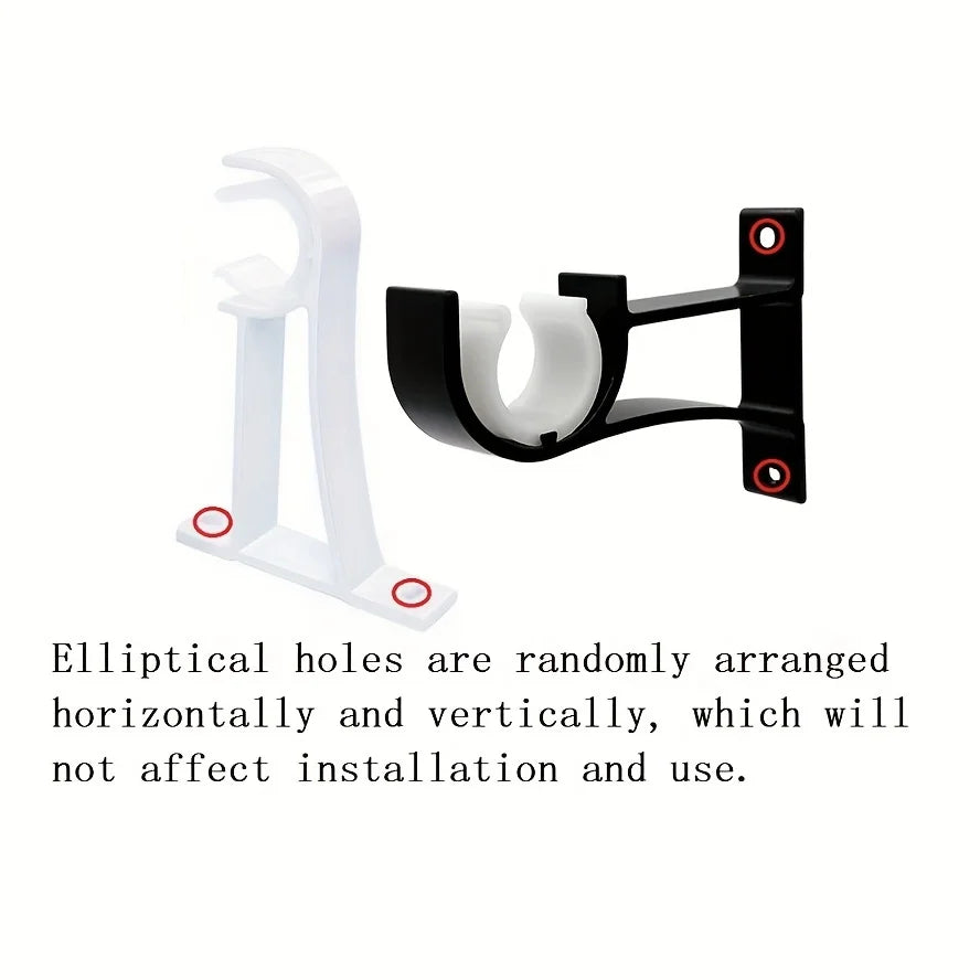 Curtain Rod Bracket, Heavy Duty Metal Wall Mount Support for Curtain Poles Qme