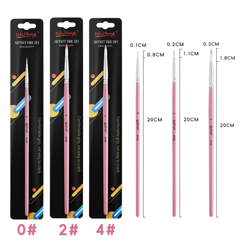 Fine Hand Painted Thin Hook Line Pen Nylon Brush Art Supplies Drawing Qme Pink