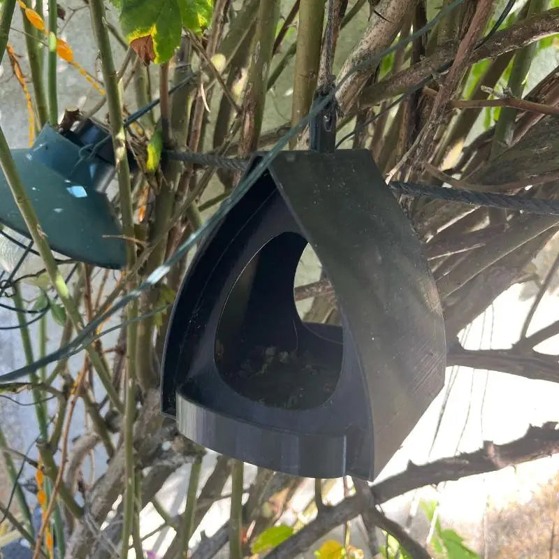 Outdoor Garden Yard Tree Bird Watching Decor Hanging Feeder House Qme Black