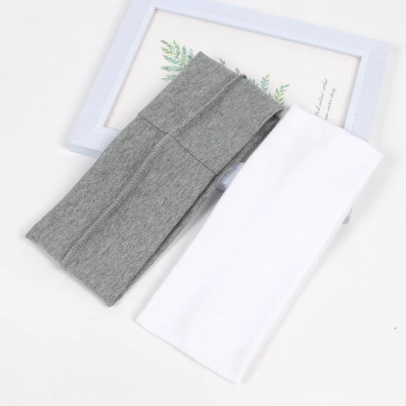 Unisex Solid Wide Elastic Hairband Running Sport Headband Yoga Qme