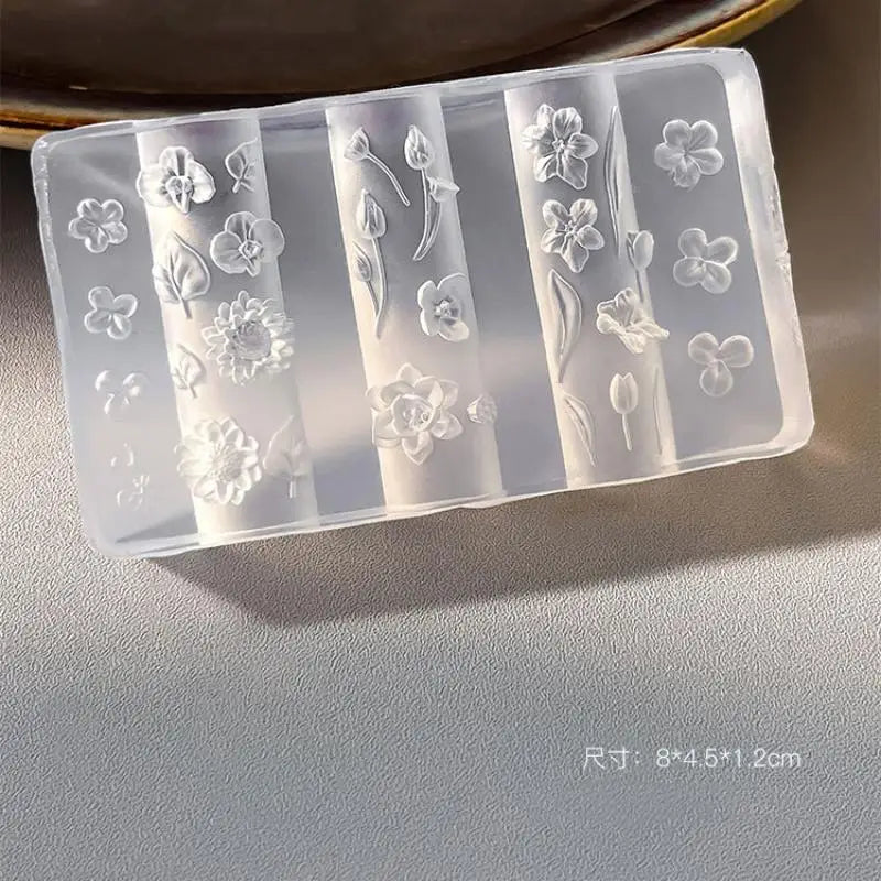 3D Silicone Flower Nail Art Mold Reusable Petal Template Salon Design Qme A3