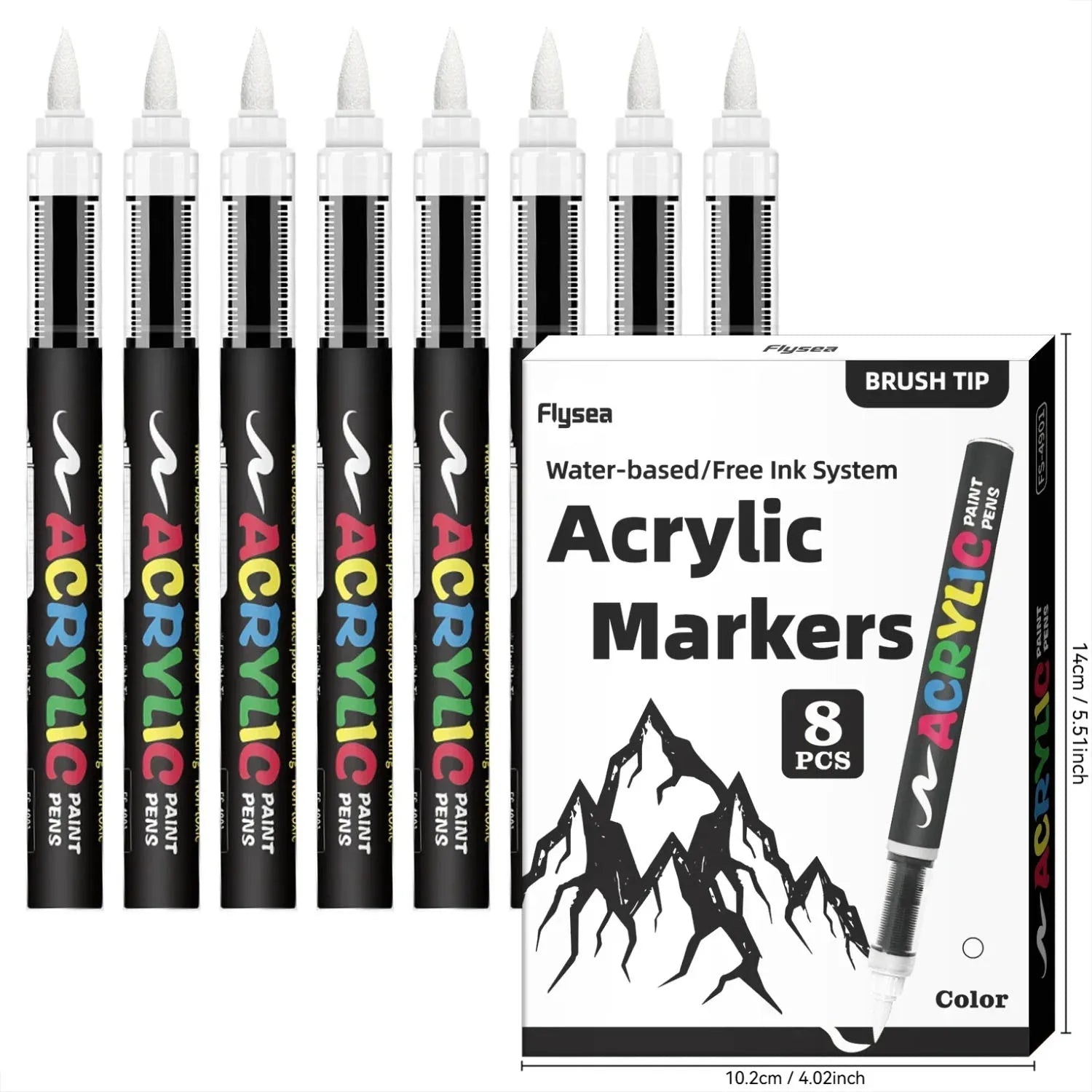 8pcs Black and White Acrylic Paint Markers Set, Large Ink Capacity, Acrylic Markers for Illustration Sketching, Wood, Glass Qme 8white
