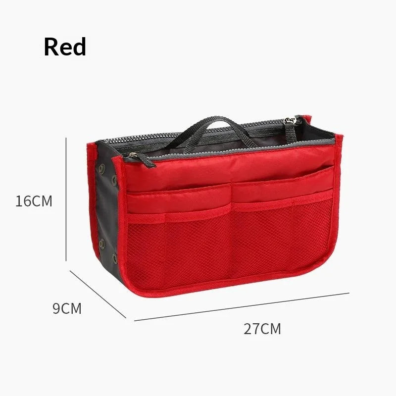 Multifunctional Bi-fold Storage Bag Double Zipper Large Capacity Storage Arrangement Makeup Toiletries Classification Bag Qme A10