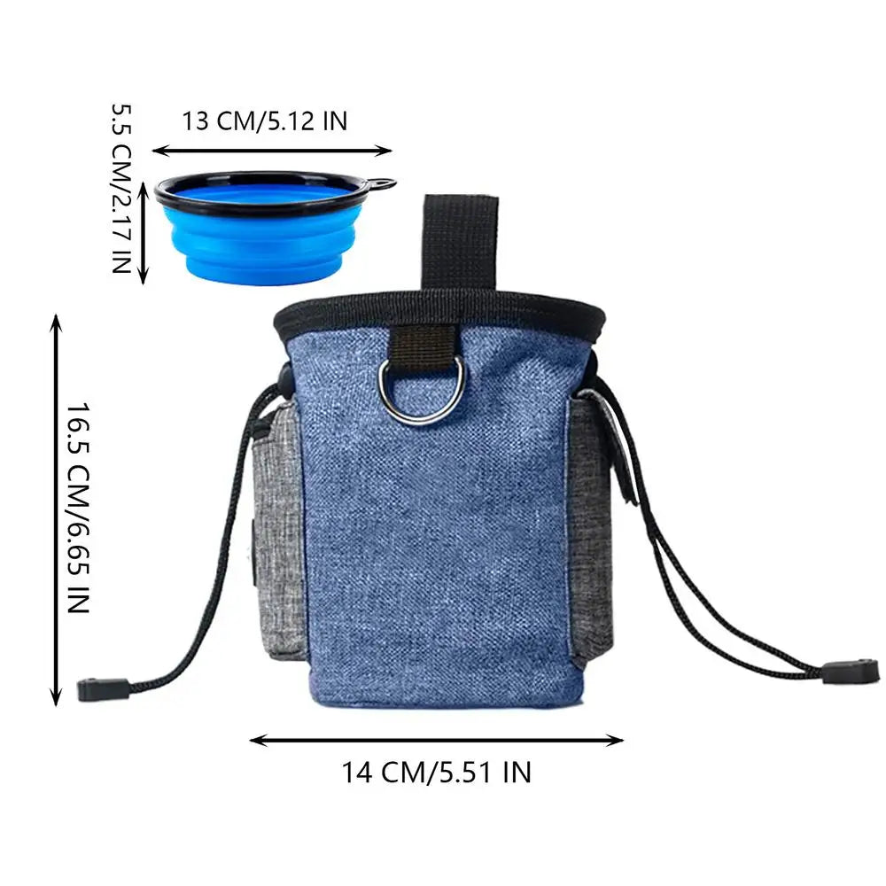 Dog Training Bag Supports Pouch Folding Bowl Large Capacity Container Qme Blue China Mainland