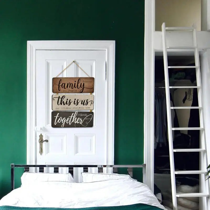 Family Wooden Sign Wall Decor Art Rustic Frame Farmhouse Letter Home Qme China Mainland