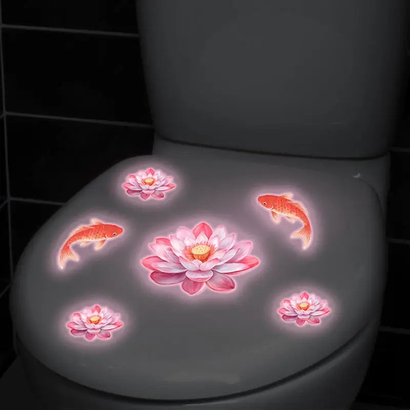 Luminous Koi Fish Decal - Removable Sink & Toilet Sticker - DIY Feng Shui Decoration for Modern Bathroom Renovation Qme
