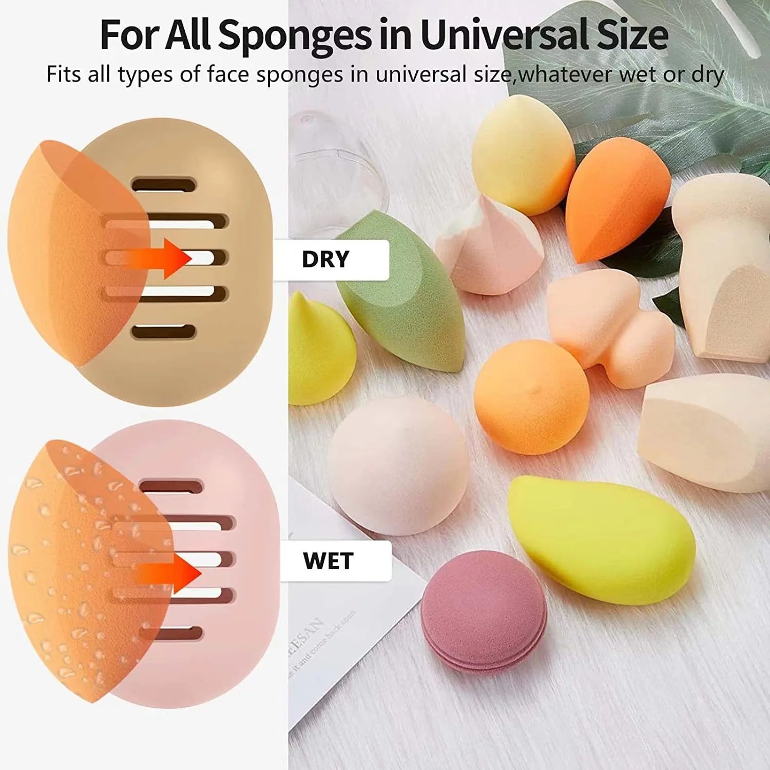 Makeup Sponge Holder Eco-friendly Silicone Multi-hole Beauty Storage Qme