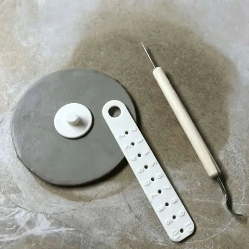 1 Set Pottery Clay Circular Cutting Ruler Divider 0.79-6.3Inch Flexible Interchangeable Perforated Clay Craft Tool Qme