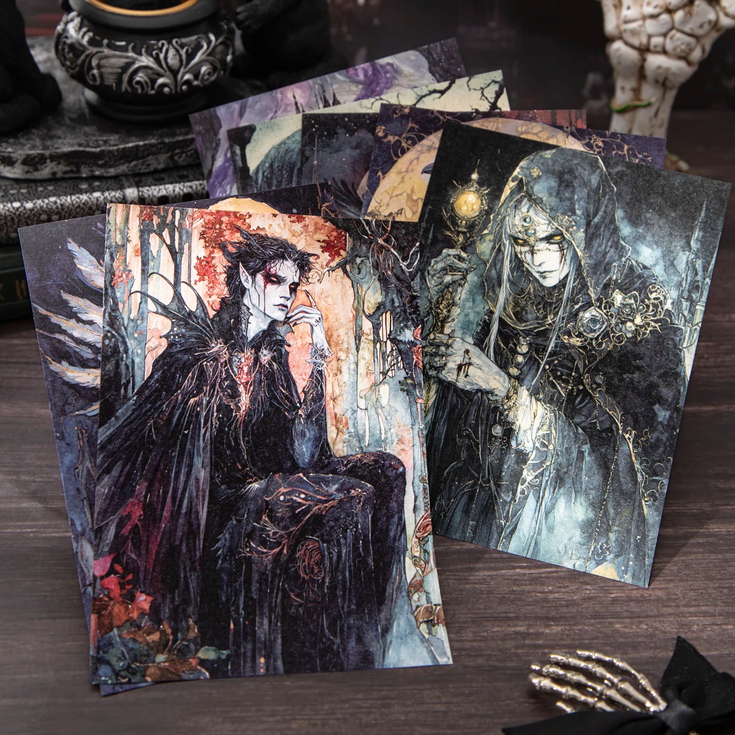 30sheets/bag Gothic Dark Fantasy Writing Paper for Journal Notebook DIY Scrapbooking Card Decoration Gift Wrapping Background Qme