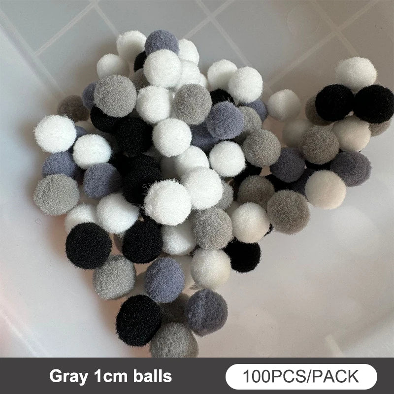 Lot Macaron Pompom Fluffy Ball Coloful Plush Handmade Craft Hairband Qme A9