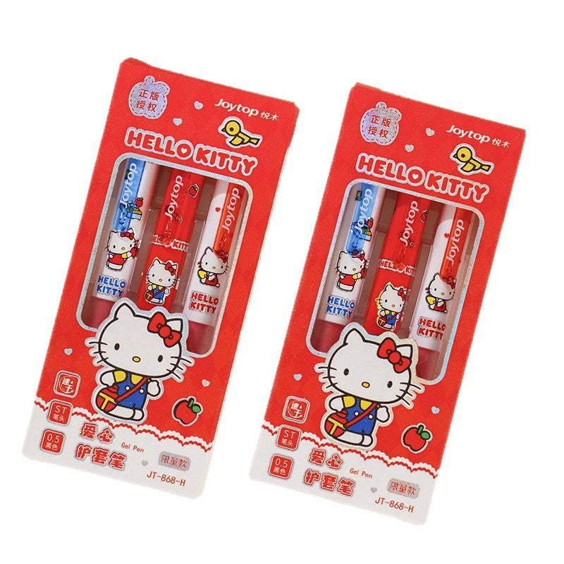 Hello Kitty Push-Button 0.5mm Gel Pen Stylish Cartoon-Style Black Gel Pen for Students Qme