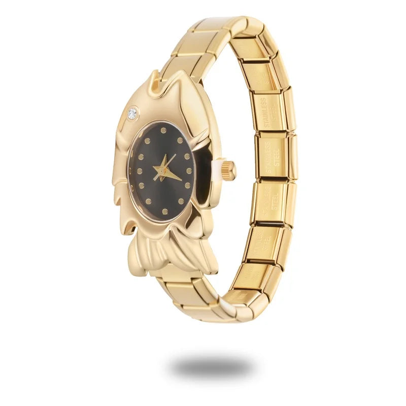 Wholesale Men Women's DIY Width Italian Elastic Charm Stainless Fish