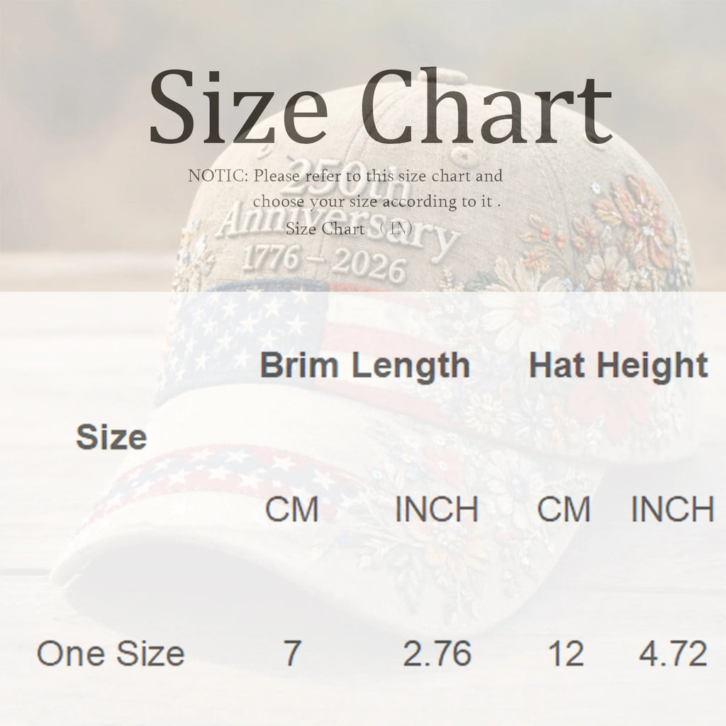 250th American Anniversary Commemorative Cap Retro Fashion Unisex Sun Visors Hat Casual Running Hiking Baseball Cap Qme