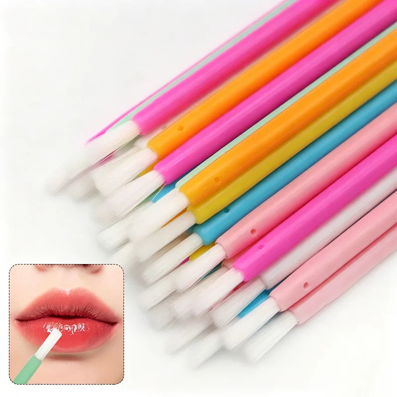Disposable Nylon Fiber Lip Brush Lipstick Wands Clean Applicator Qme