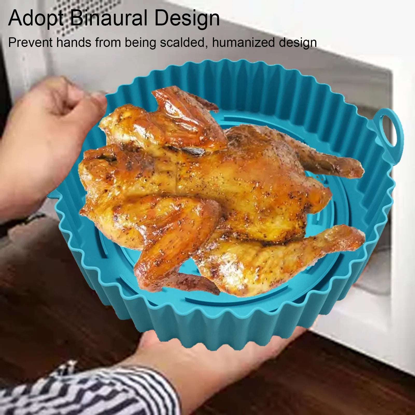 Air Fryer Silicone Pots Nonstick Basket Non Stick Round Liners Food Qme