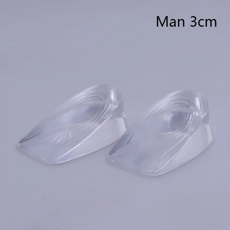 1 Pair Height Lift Men Women Shoes Insole Silicone Heel Insert Qme Man 3cm