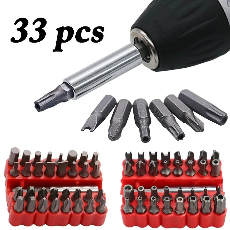 33 Pcs Magnetic Extension Bit Holder Screwdriver Bits Set Quick Release Bit Holder For Electric Screwdriver Bit Accessories 4.8 Qme