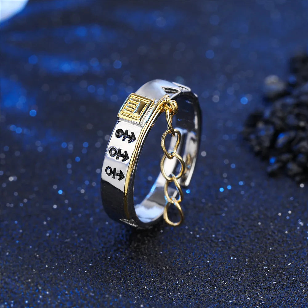 Anime Darling In The Franxx Ring HIRO ZERO TWO Cosplay Adjustable Unisex Couple Lover Rings Jewelry Gift Cosplay Props Accessory Qme 2 resizable