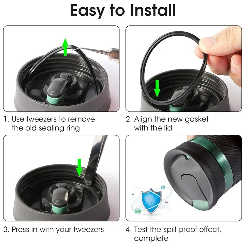 2pcs Travel Mug Tumbler Lid Gasket Waterproof Great Sealing Effect Cup Leak-proof Gasket Silicone Cup Lid Tool Qme