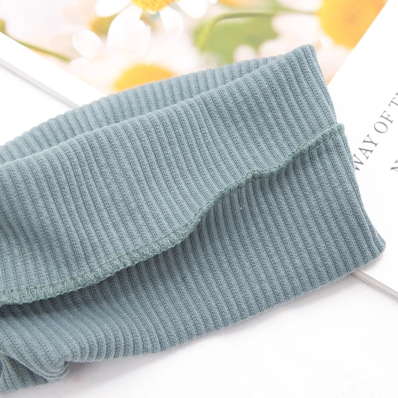 Women Solid Yoga Knitted Headband Cotton Wide Turban Twisted Knotted Qme