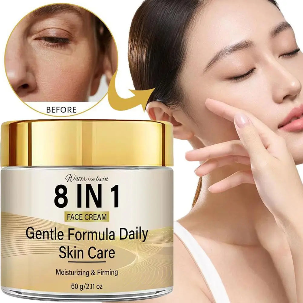 8-in-1 Face Cream Retinol Collagen Vitamin C E. Kojiic Glutathione Niacinamide Hyaluronic Acid. Moisturizing Firming. 60g. Qme