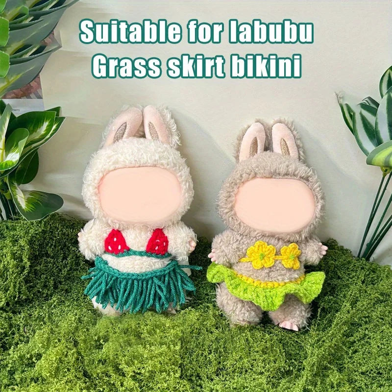 17cm Labubu Knitted Bikini Set (excluding dolls), cute clothing with unique style, fashionable clothing accessories for dolls Qme