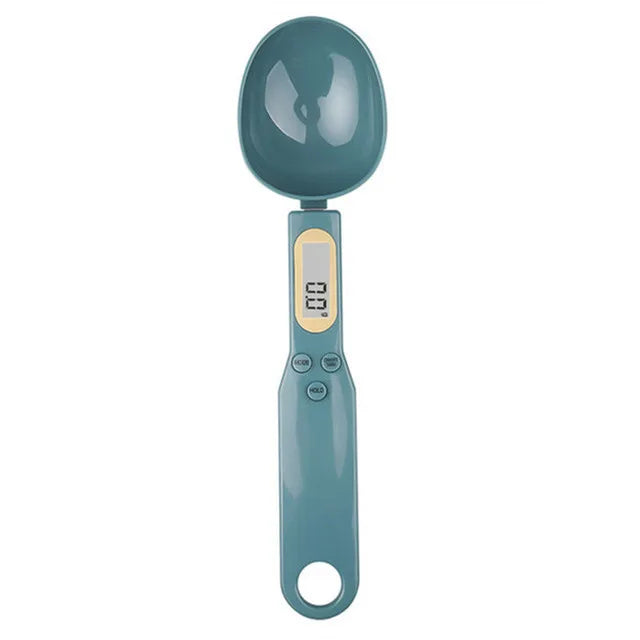 Mini Spoon Scale Digital Kitchen Scale Electronic LCD Food Scale 0.1-500g Cooking Flour Milk Coffee Powder Weight Measure Spoon Qme Emerald green 1Kg