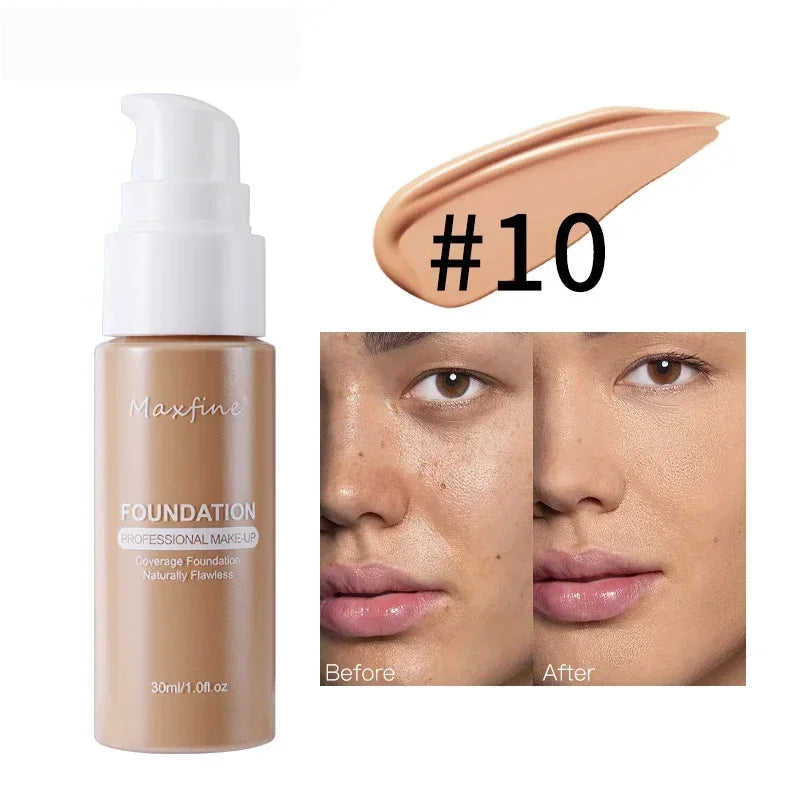 Matte Liquid Foundation Effective Concealer Waterproof Sweat-resistant Makeup Professional Light Thin Delicate Foundation Qme 10