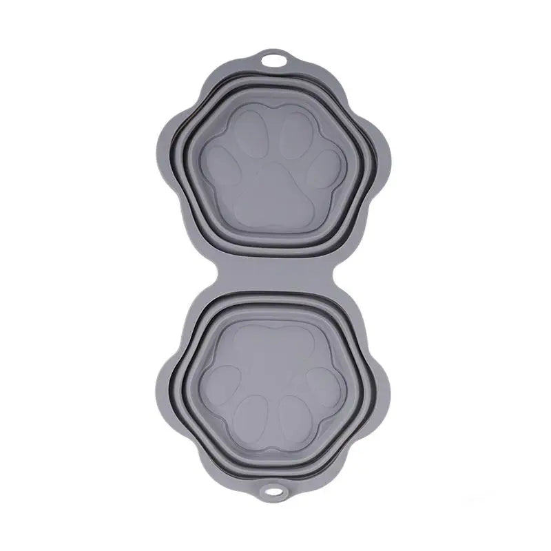 Going Out Drinking Feeding 2-in-1 Bowl Pet Supplies Dog Cat Folding Qme A7
