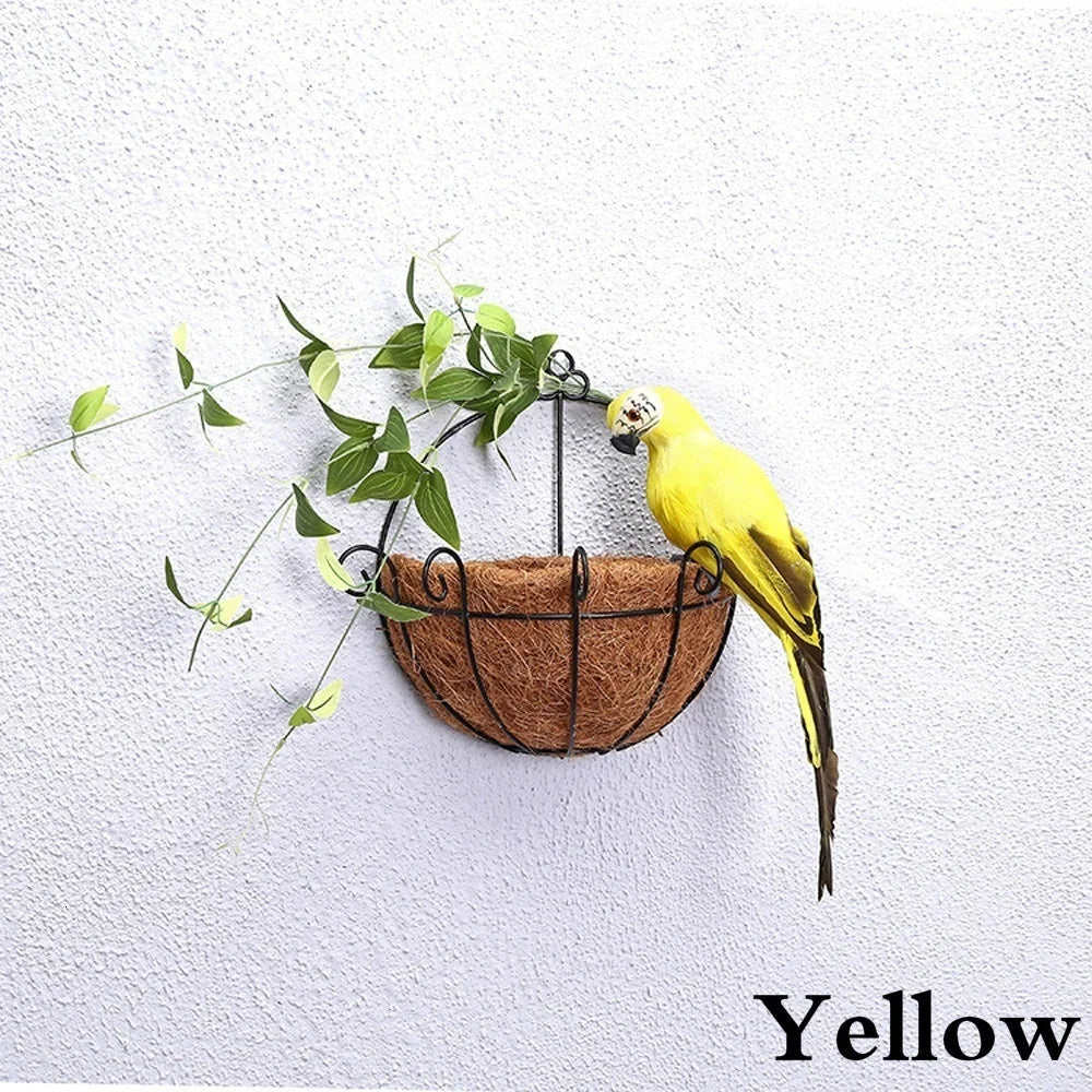 25 Creative Handmade Simulation Parrot Animal Bird Garden Props Qme yellow 25 cm