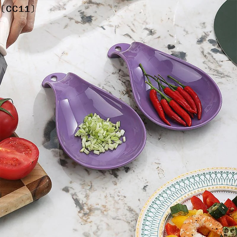 Spoon Rest Large Ceramic Holder Heat-resistant Cooking Dishwasher Qme