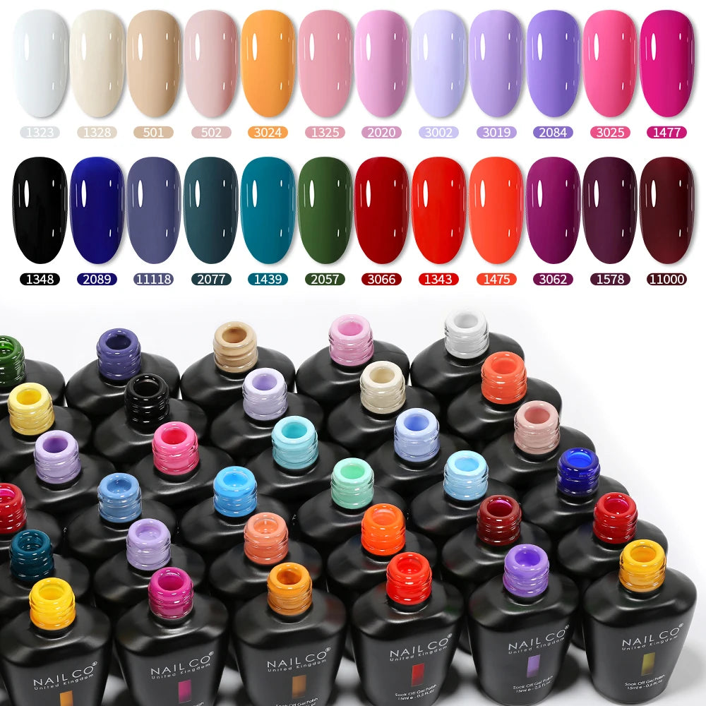 NAILCO Gel Nail Polish Nails Semi-permanent UV Varnish Glitter Glass Qme