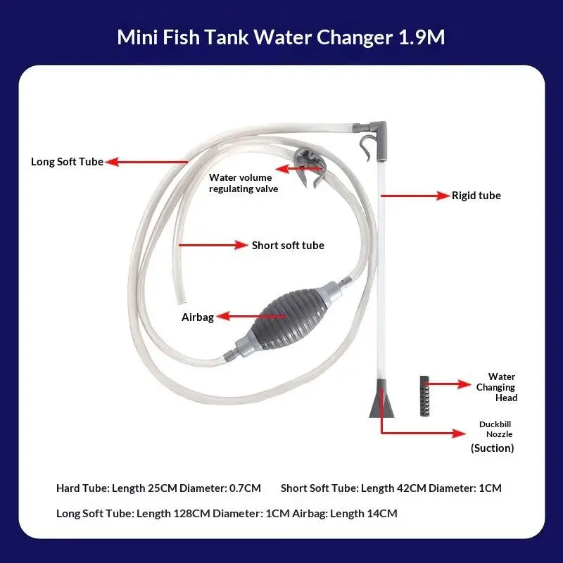 Aquarium Siphon Water Changer Cleaner Siphon Pump For Fish Tank Water Change Fish Tank Cleaner Convenient Siphon Qme A1