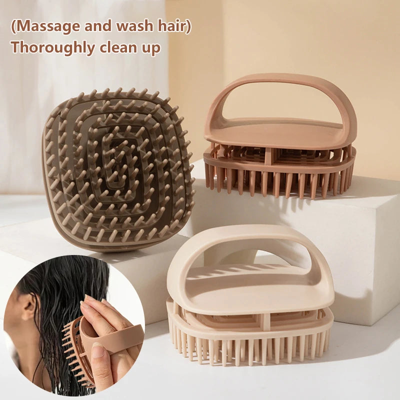 Shampoo Scalp Massage Brush Hair Cleansing Dandruff Control Qme