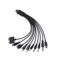 10 In 1 Multi-Function USB Data Cable Universal Phone Charging Cable Portable Multi-head Charging Cable Cord For Samsung Xiaomi Qme Black