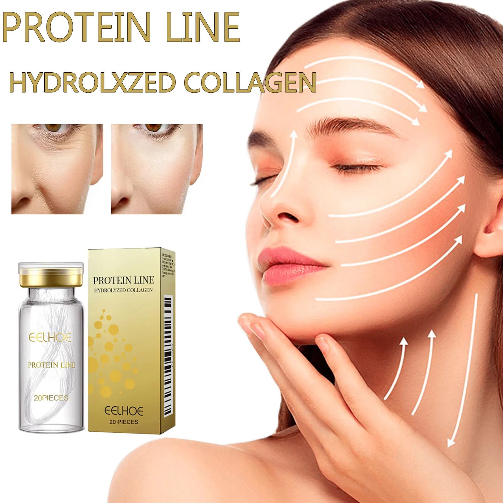 Protein Thread Lifting Set Fade Fine Lines Wrinkle Absorbable Protein Threads Collagen Face Filler Firming Moisturizing Serum Qme
