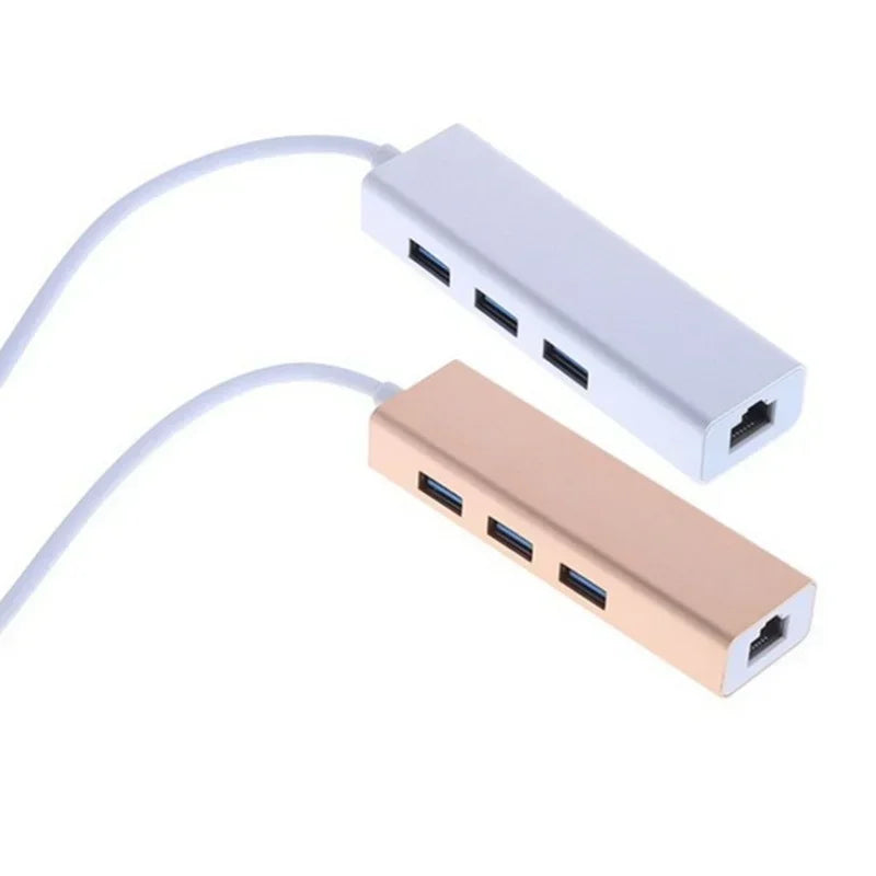 Gigabit Ethernet RJ45 LAN Network Card Adapter, Type-C to USB 3.0/3.1 Hub for MacBook Windows 7/8/10 Qme
