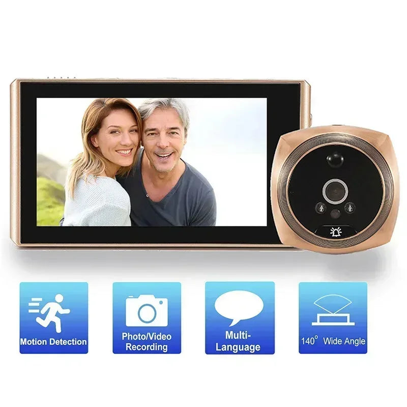 4.3" Inch Door Viewer Video Peephole Camera Motion Detection Monitor Digital Ring Doorbell Video-Eye Safety Recording Qme