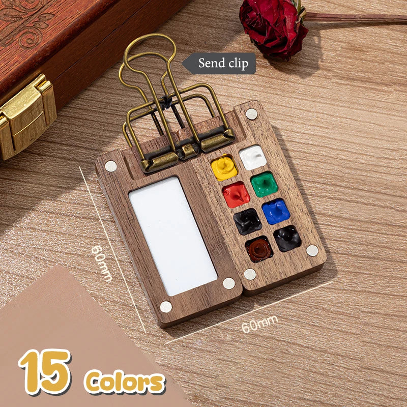 Travel Watercolour Paint Palette Mini Pocket Artist Watercolor Sets Qme A3