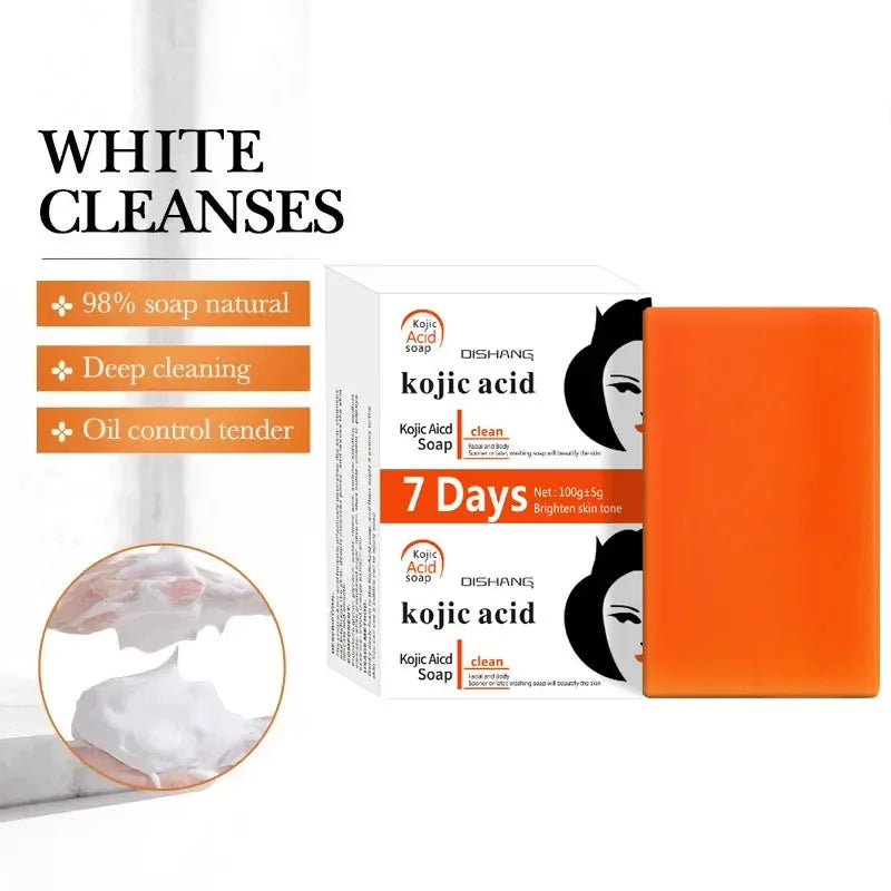 Handmade Whitening Soap Skin Care Deep Cleaning Moisturizing Cleansing Essential Temperate Soap Brighten Skin Kojic Acid Soap Qme