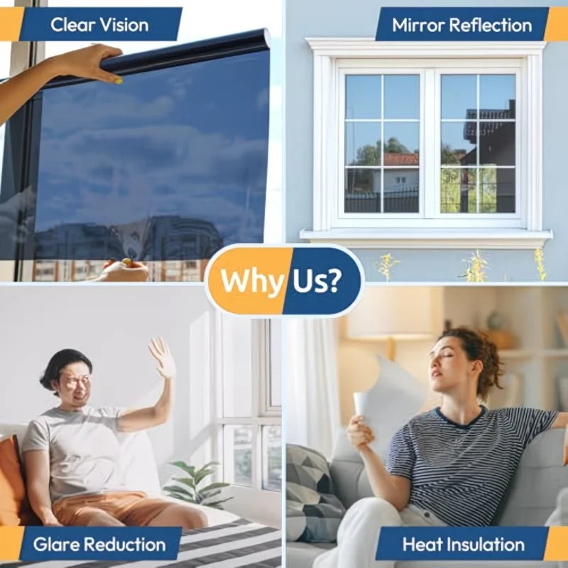 Insulating Transparent Glass Film Is Suitable For Sun Shading UV Protection And Privacy Protection In Glass Balconies And Rooms. Qme
