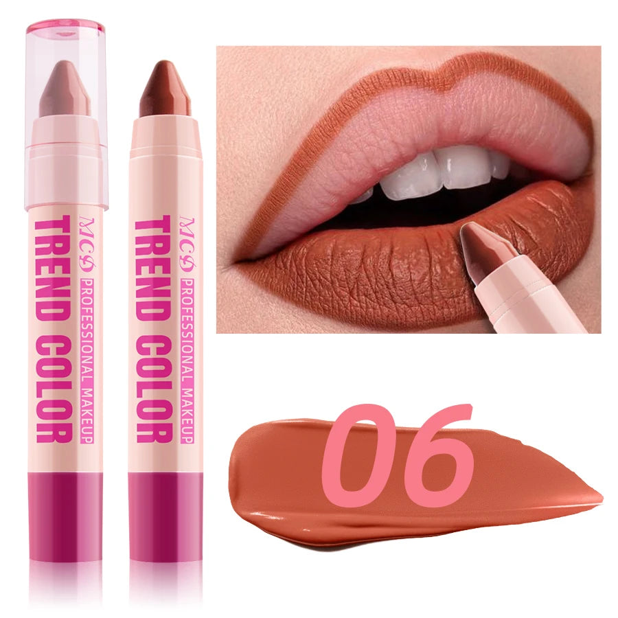 Moisturizing 12 Lipliner Pen Waterproof Plumping Stain Lipstick Qme 06