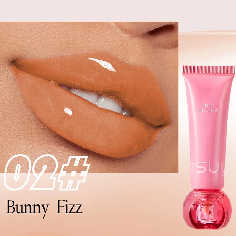 Moisturizing Jelly Lip Gloss Durable Waterproof Sweatproof Non Stick Qme 02 Bunny Fizz