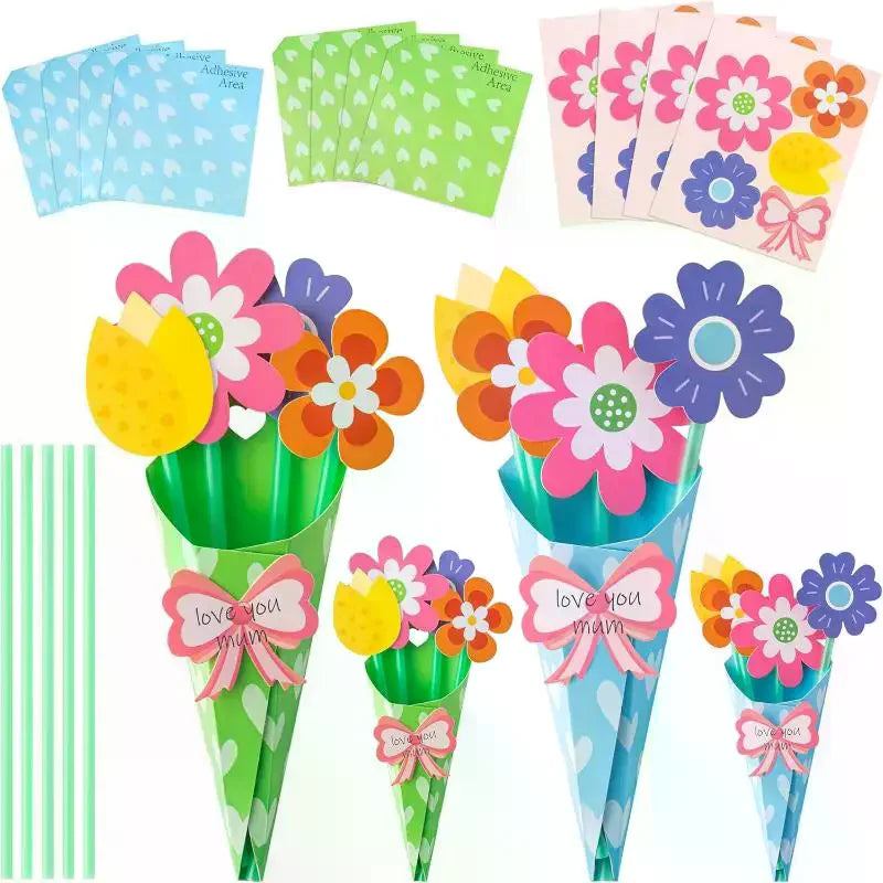 DIY Floral Card Making Kit - Easy Assembly Bouquet Craft for Greeting Cards - Perfect Handmade Gift for Teachers, Moms & Sisters Qme