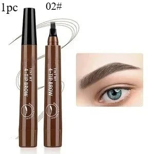 Four-pronged eyebrow pencil, four-end, long-lasting, non-smudged, water-resistant, anti-smudged eyebrow pencil Qme 02-1pc