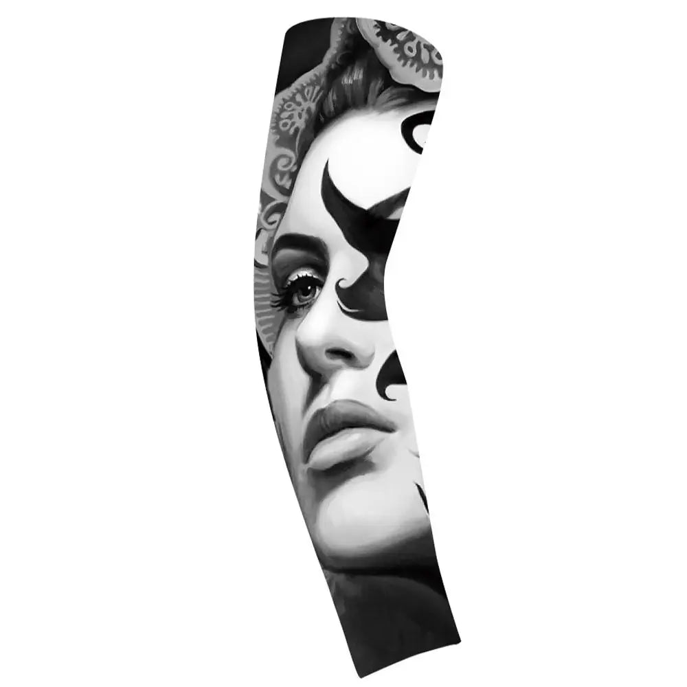 Flower Arm Pattern Flower Arm Tattoo Sleeve Breathable Thin Men Sunscreen Sleeve UV Protection Long-sleeved Ice Silk Arm Sleeve Qme style 2