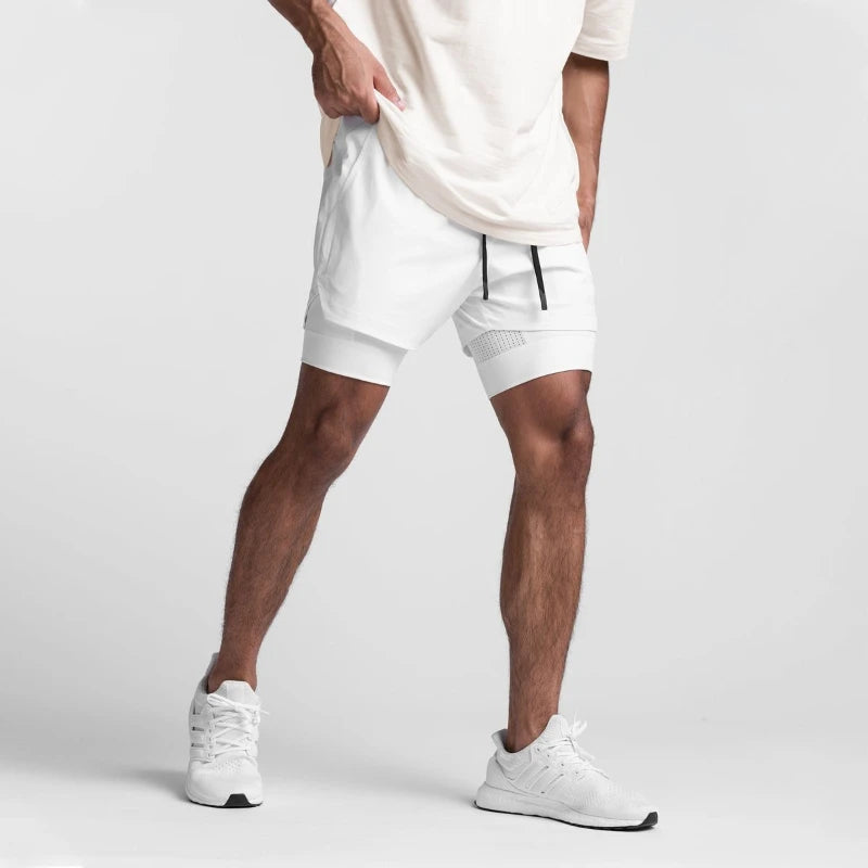 Best-seller Men's 2-in-1 Running Shorts Ultra-breathable Double Layer Qme