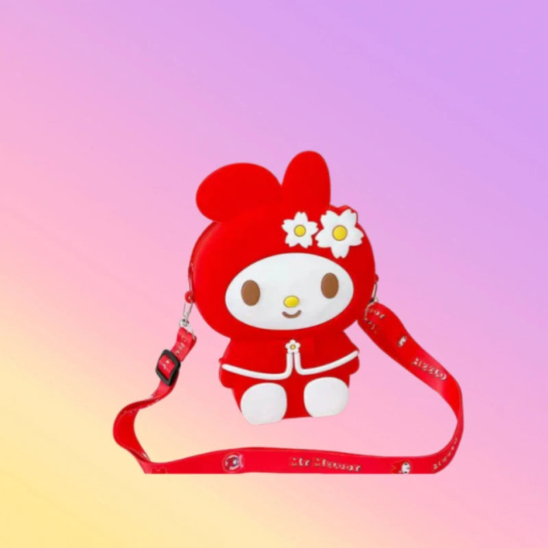 Melody Cartoon Coin Purse Cute, Instagram-Style Fashion Bag for Students Street Style Silicone Crossbody Bag with Toy Design Qme